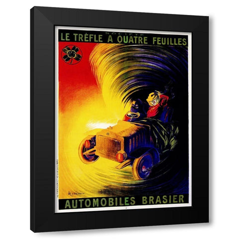 Automobiles Brasier Black Modern Wood Framed Art Print with Double Matting by Vintage Apple Collection