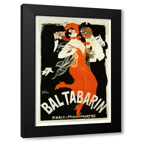 Bal Tabarin 1904 Black Modern Wood Framed Art Print with Double Matting by Vintage Apple Collection