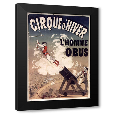 Cirque De Hiver Black Modern Wood Framed Art Print by Vintage Apple Collection