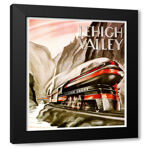 Lehigh Valley Black Modern Wood Framed Art Print by Vintage Apple Collection
