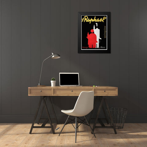 Raphael Quinquina Black Modern Wood Framed Art Print by Vintage Apple Collection