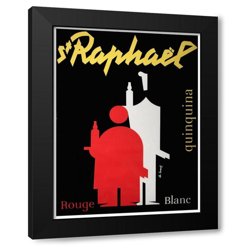 Raphael Quinquina Black Modern Wood Framed Art Print by Vintage Apple Collection