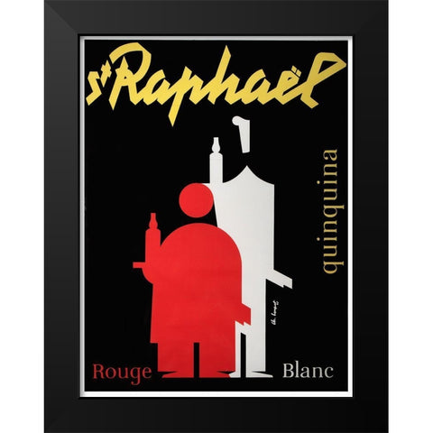 Raphael Quinquina Black Modern Wood Framed Art Print by Vintage Apple Collection