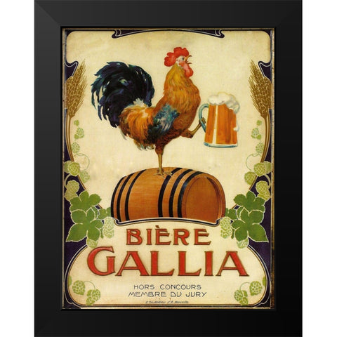 Biere Gallia Black Modern Wood Framed Art Print by Vintage Apple Collection