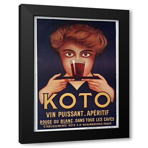 Koto Black Modern Wood Framed Art Print with Double Matting by Vintage Apple Collection
