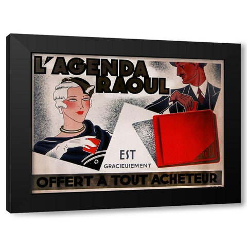 La Agenda Raoul Black Modern Wood Framed Art Print with Double Matting by Vintage Apple Collection