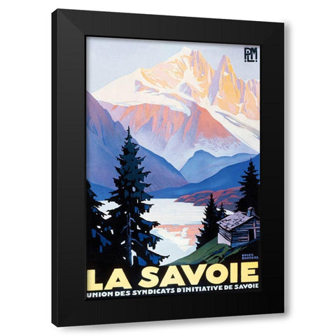 La Savoie Black Modern Wood Framed Art Print with Double Matting by Vintage Apple Collection