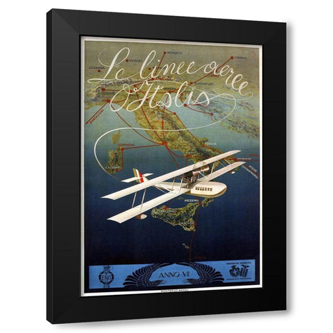 Lelinee Italy Black Modern Wood Framed Art Print with Double Matting by Vintage Apple Collection