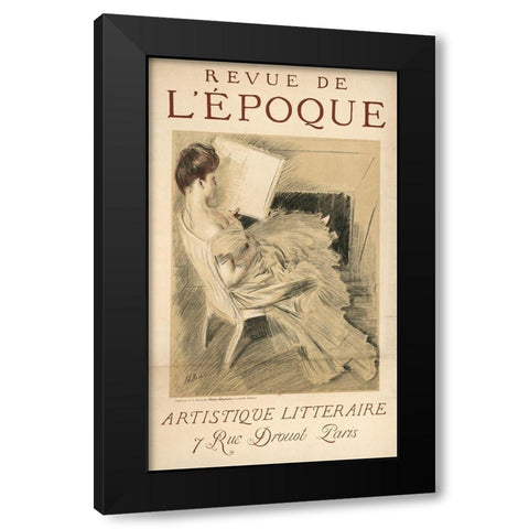 Revue Epoch Black Modern Wood Framed Art Print with Double Matting by Vintage Apple Collection