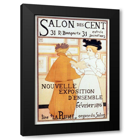 Salon Des Cent Nouvelle Exposition Black Modern Wood Framed Art Print by Vintage Apple Collection