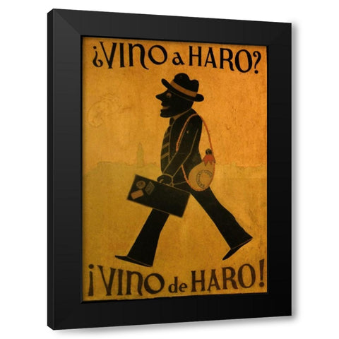Vino De Haro Black Modern Wood Framed Art Print with Double Matting by Vintage Apple Collection