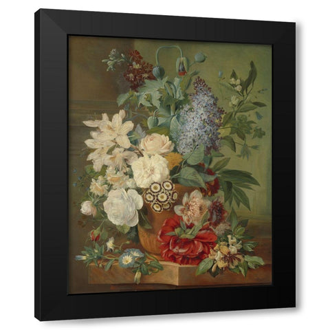 Bouquet Black Modern Wood Framed Art Print by Vintage Apple Collection