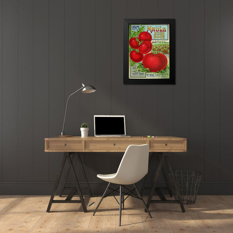 1915 Maule Tomato Black Modern Wood Framed Art Print by Vintage Apple Collection