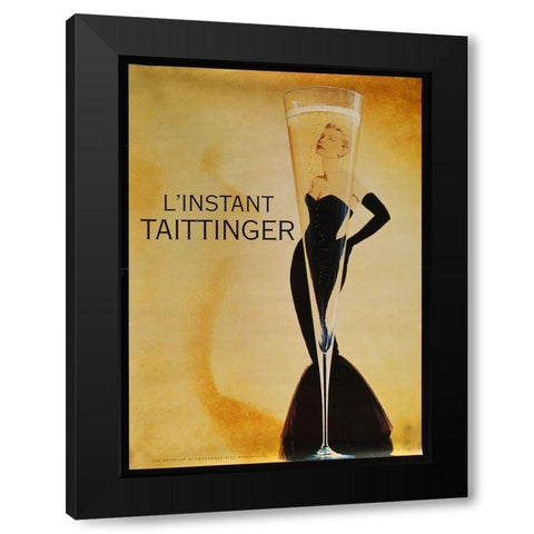 Linstant Taittinger Black Modern Wood Framed Art Print with Double Matting by Vintage Apple Collection
