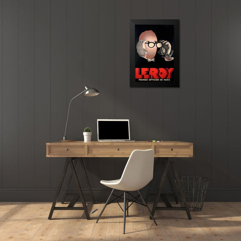 Leroy Optical Black Modern Wood Framed Art Print by Vintage Apple Collection
