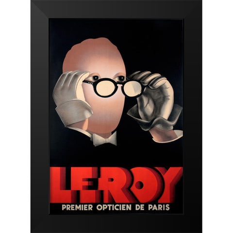 Leroy Optical Black Modern Wood Framed Art Print by Vintage Apple Collection