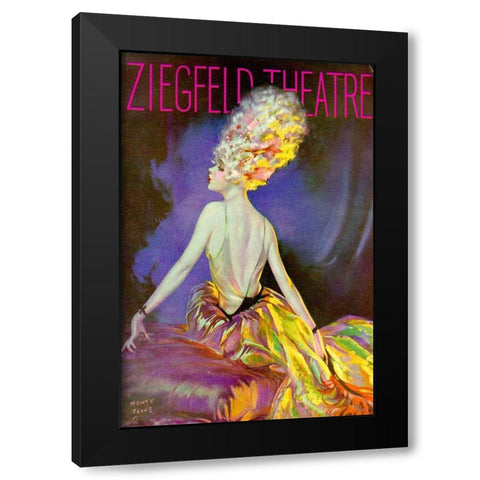 Zig 001 Black Modern Wood Framed Art Print with Double Matting by Vintage Apple Collection