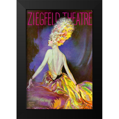 Zig 001 Black Modern Wood Framed Art Print by Vintage Apple Collection