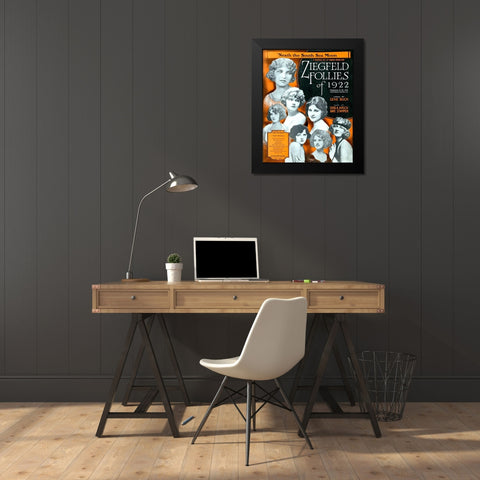 Zig 004 Black Modern Wood Framed Art Print by Vintage Apple Collection