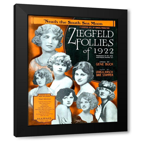 Zig 004 Black Modern Wood Framed Art Print with Double Matting by Vintage Apple Collection