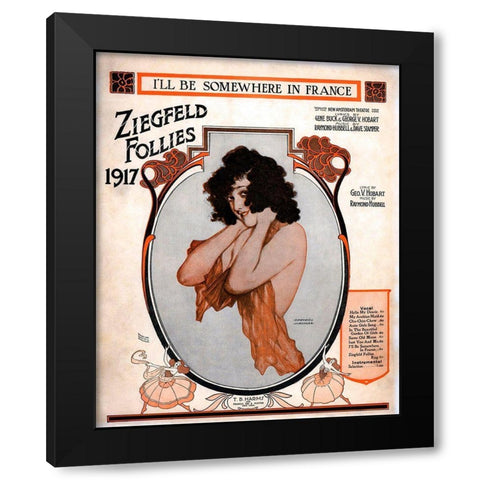 Zig 005 Black Modern Wood Framed Art Print with Double Matting by Vintage Apple Collection