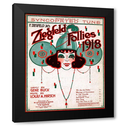 Zig 010 Black Modern Wood Framed Art Print by Vintage Apple Collection