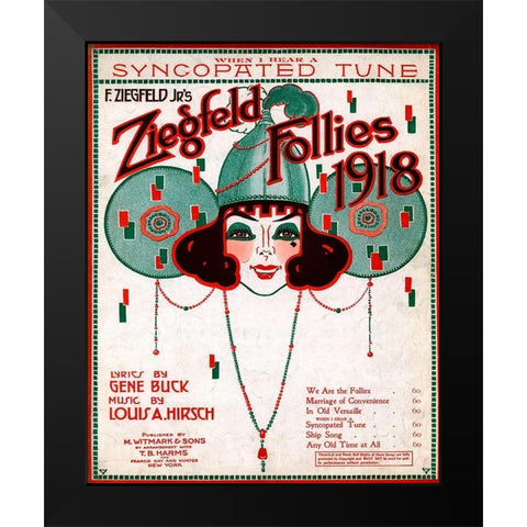 Zig 010 Black Modern Wood Framed Art Print by Vintage Apple Collection