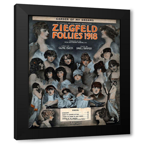 Zig 011 Black Modern Wood Framed Art Print with Double Matting by Vintage Apple Collection