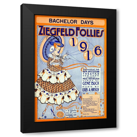 Zig 013 Black Modern Wood Framed Art Print by Vintage Apple Collection