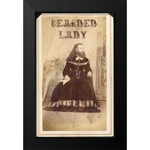 Bearded Lady Black Modern Wood Framed Art Print by Vintage Apple Collection