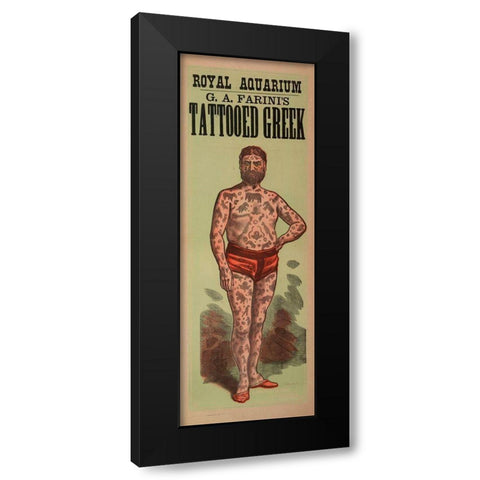 Tattoo Greek Black Modern Wood Framed Art Print by Vintage Apple Collection