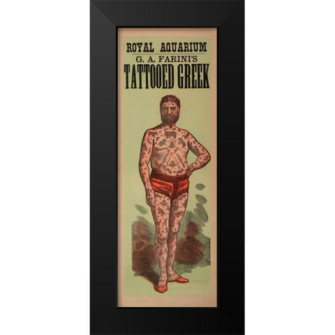 Tattoo Greek Black Modern Wood Framed Art Print by Vintage Apple Collection