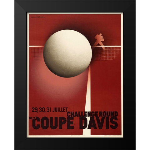 Coupe Davis Black Modern Wood Framed Art Print by Vintage Apple Collection