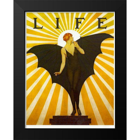 Life Magazine Cover Bat Girl Yellow Black Modern Wood Framed Art Print by Vintage Apple Collection
