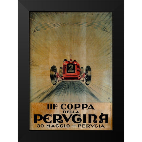 Coppa Black Modern Wood Framed Art Print by Vintage Apple Collection
