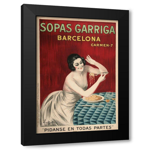 Sopas Garriga Black Modern Wood Framed Art Print with Double Matting by Vintage Apple Collection
