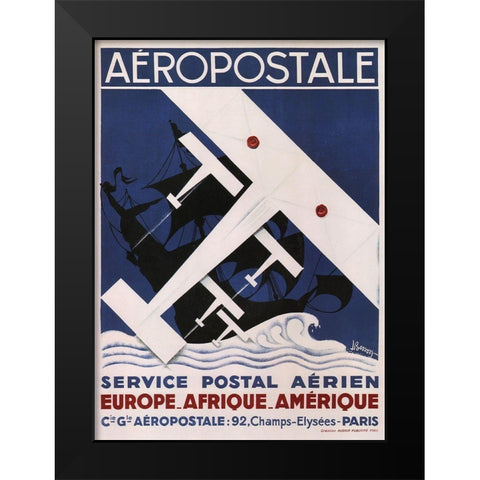 Aeropostale Black Modern Wood Framed Art Print by Vintage Apple Collection
