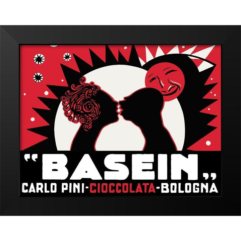 Basein Black Modern Wood Framed Art Print by Vintage Apple Collection