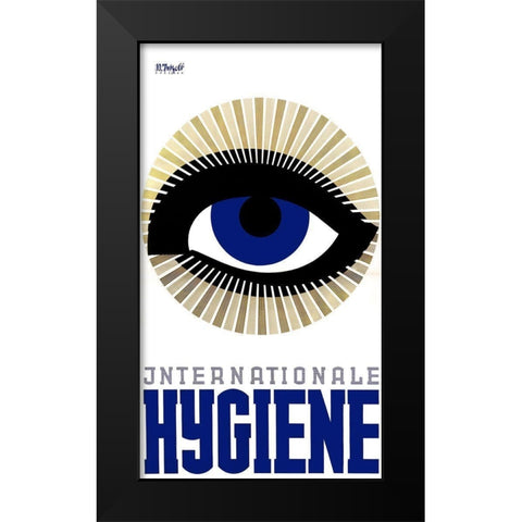 International Hygiene Eye Black Modern Wood Framed Art Print by Vintage Apple Collection