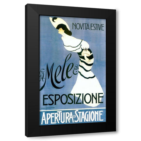 Melee Blue Black Modern Wood Framed Art Print with Double Matting by Vintage Apple Collection