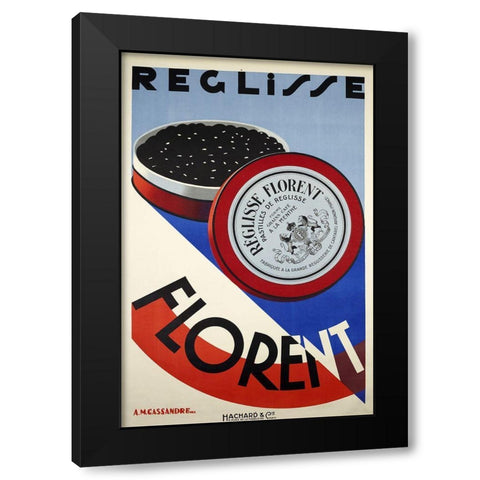 Reglisse Black Modern Wood Framed Art Print with Double Matting by Vintage Apple Collection