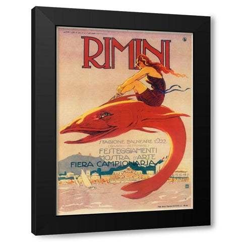 Rimini Black Modern Wood Framed Art Print with Double Matting by Vintage Apple Collection