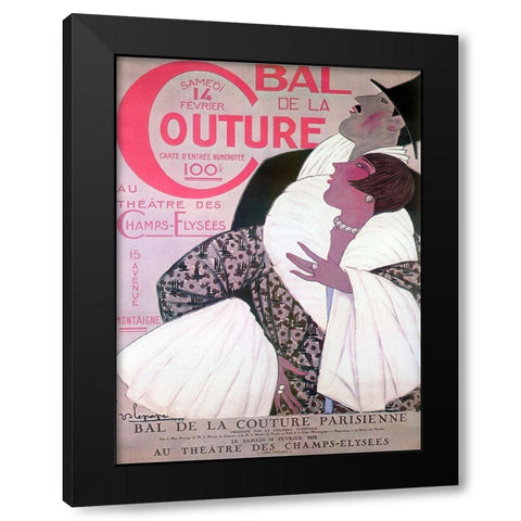 Bal Couture Black Modern Wood Framed Art Print with Double Matting by Vintage Apple Collection
