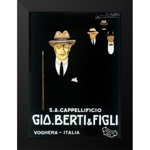 Italian Fashion Figli Black Modern Wood Framed Art Print by Vintage Apple Collection