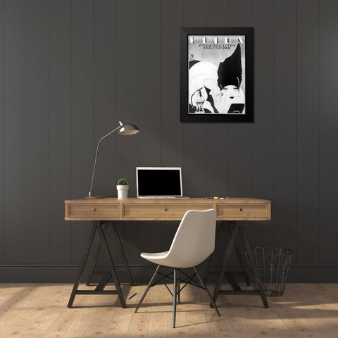 Klida Black Modern Wood Framed Art Print by Vintage Apple Collection