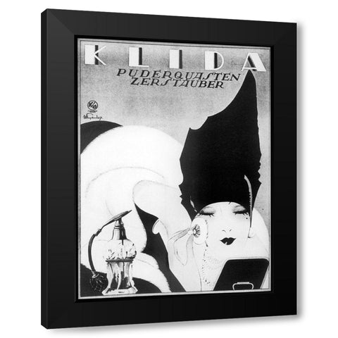 Klida Black Modern Wood Framed Art Print with Double Matting by Vintage Apple Collection