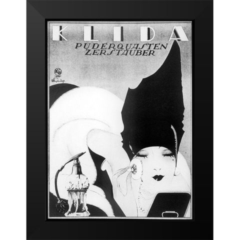 Klida Black Modern Wood Framed Art Print by Vintage Apple Collection
