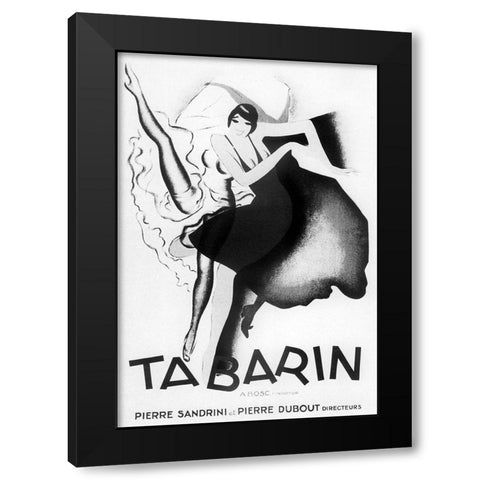 Tabarin Art Deco Black Modern Wood Framed Art Print with Double Matting by Vintage Apple Collection