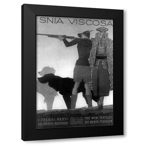 Viscosa Black Modern Wood Framed Art Print with Double Matting by Vintage Apple Collection