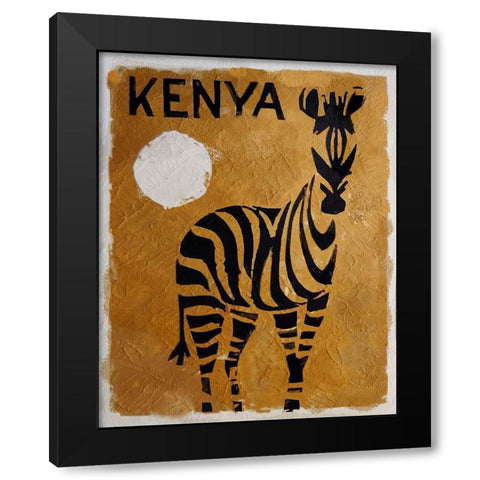 Kenya Black Modern Wood Framed Art Print with Double Matting by Vintage Apple Collection